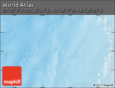 Physical Map of the Area around 23° 3' 19" S, 113° 7' 30" E