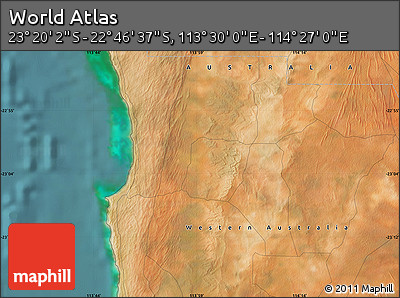 Satellite Map of the Area around 23° 3' 19" S, 113° 58' 29" E