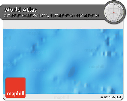 Physical 3D Map of the Area around 23° 3' 19" S, 117° 13' 29" W