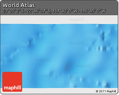 Physical 3D Map of the Area around 23° 3' 19" S, 117° 13' 29" W