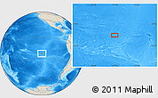 Shaded Relief Location Map of the area around 23° 3' 19" S, 117° 13' 29" W