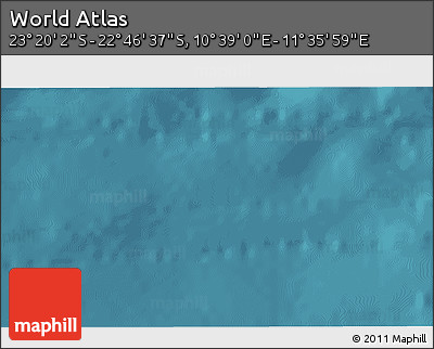 Satellite 3D Map of the Area around 23° 3' 19" S, 11° 7' 30" E