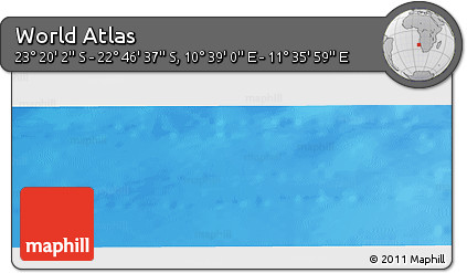Physical Panoramic Map of the Area around 23° 3' 19" S, 11° 7' 30" E