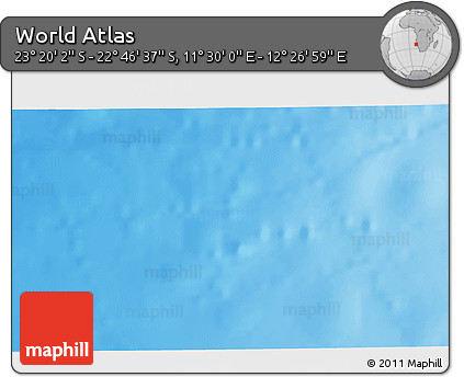 Physical 3D Map of the Area around 23° 3' 19" S, 11° 58' 29" E
