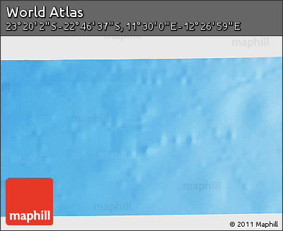 Physical 3D Map of the Area around 23° 3' 19" S, 11° 58' 29" E