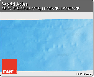 Physical 3D Map of the Area around 23° 3' 19" S, 11° 58' 29" E
