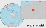 Gray Location Map of the area around 23° 3' 19" S, 121° 37' 30" E