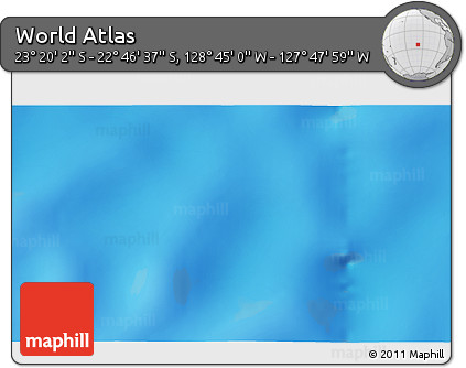 Physical 3D Map of the Area around 23° 3' 19" S, 128° 16' 30" W