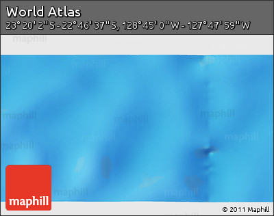 Physical 3D Map of the Area around 23° 3' 19" S, 128° 16' 30" W