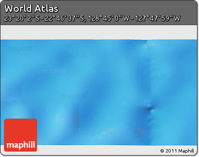 Physical 3D Map of the Area around 23° 3' 19" S, 128° 16' 30" W