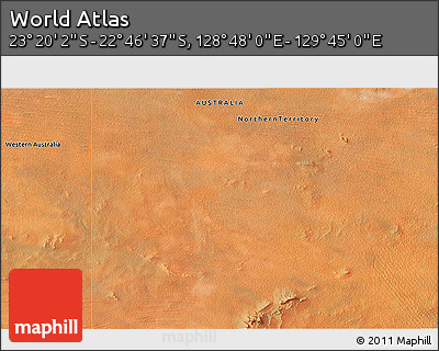 Satellite 3D Map of the Area around 23° 3' 19" S, 129° 16' 30" E