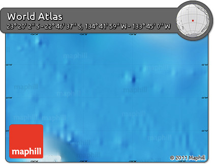 Physical Map of the Area around 23° 3' 19" S, 134° 13' 29" W