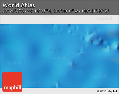 Physical 3D Map of the Area around 23° 3' 19" S, 140° 10' 30" W