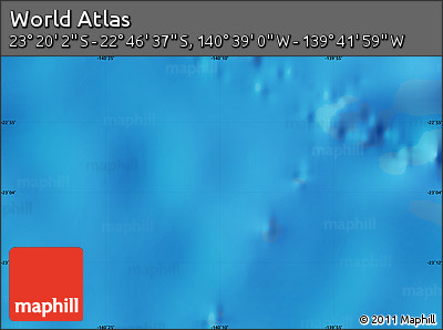 Physical Map of the Area around 23° 3' 19" S, 140° 10' 30" W