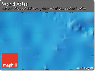Physical Map of the Area around 23° 3' 19" S, 140° 10' 30" W