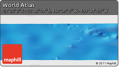 Shaded Relief Panoramic Map of the Area around 23° 3' 19" S, 140° 10' 30" W