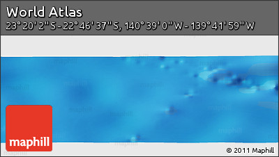 Shaded Relief Panoramic Map of the Area around 23° 3' 19" S, 140° 10' 30" W