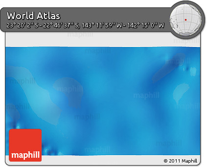 Physical 3D Map of the Area around 23° 3' 19" S, 142° 43' 29" W