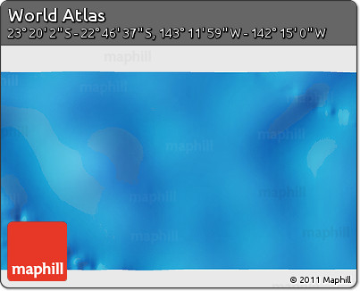 Physical 3D Map of the Area around 23° 3' 19" S, 142° 43' 29" W