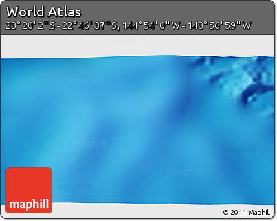 Physical 3D Map of the Area around 23° 3' 19" S, 144° 25' 30" W
