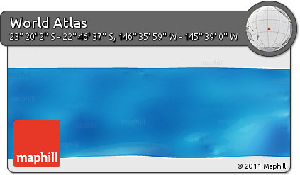 Physical Panoramic Map of the Area around 23° 3' 19" S, 146° 7' 30" W