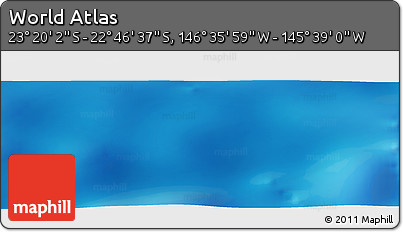 Physical Panoramic Map of the Area around 23° 3' 19" S, 146° 7' 30" W