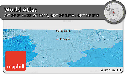 Political Panoramic Map of the Area around 23° 3' 19" S, 148° 49' 29" E