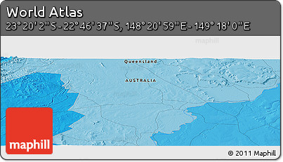 Political Panoramic Map of the Area around 23° 3' 19" S, 148° 49' 29" E