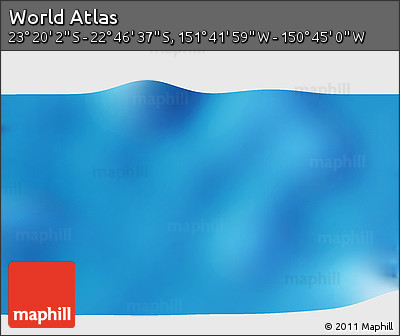 Shaded Relief 3D Map of the Area around 23° 3' 19" S, 151° 13' 29" W