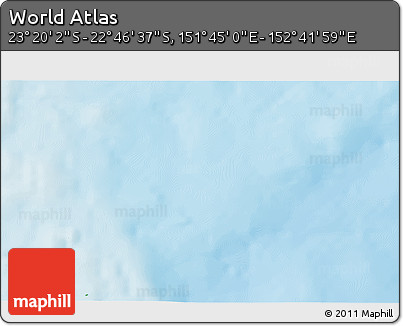 Physical 3D Map of the Area around 23° 3' 19" S, 152° 13' 29" E
