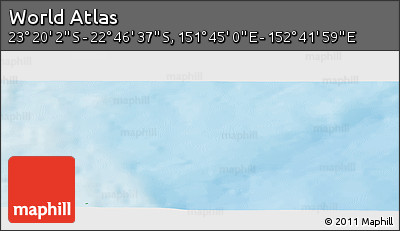 Physical Panoramic Map of the Area around 23° 3' 19" S, 152° 13' 29" E
