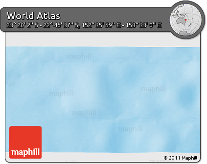 Physical 3D Map of the Area around 23° 3' 19" S, 153° 4' 29" E