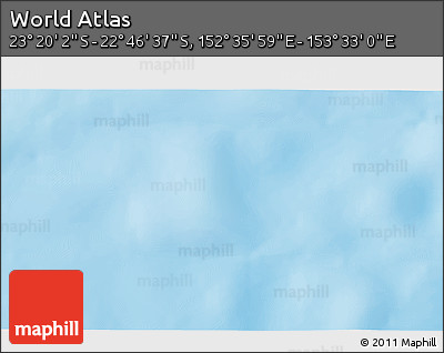Physical 3D Map of the Area around 23° 3' 19" S, 153° 4' 29" E