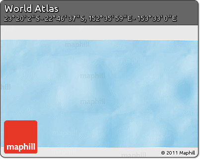 Physical 3D Map of the Area around 23° 3' 19" S, 153° 4' 29" E