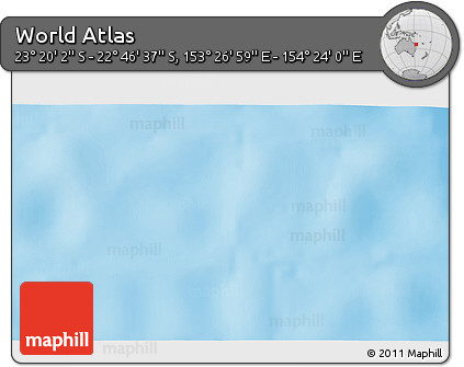 Physical 3D Map of the Area around 23° 3' 19" S, 153° 55' 30" E
