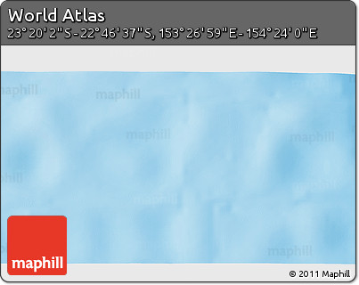 Physical 3D Map of the Area around 23° 3' 19" S, 153° 55' 30" E
