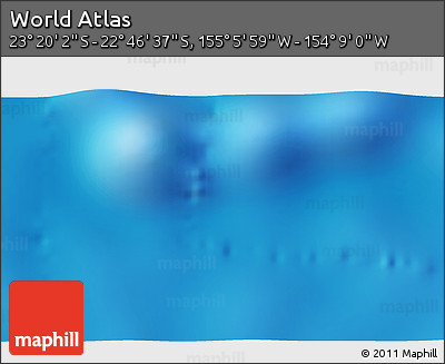 Physical 3D Map of the Area around 23° 3' 19" S, 154° 37' 30" W