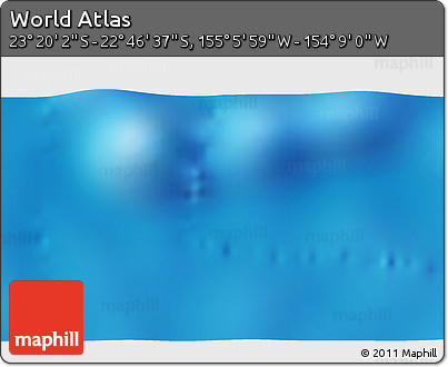 Physical 3D Map of the Area around 23° 3' 19" S, 154° 37' 30" W