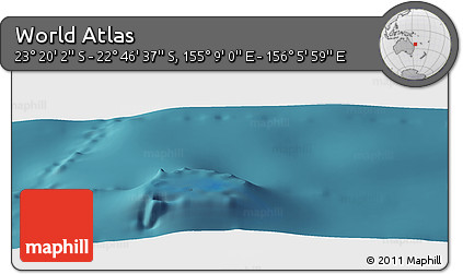 Satellite Panoramic Map of the Area around 23° 3' 19" S, 155° 37' 30" E