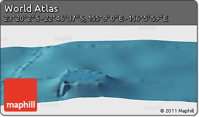 Satellite Panoramic Map of the Area around 23° 3' 19" S, 155° 37' 30" E
