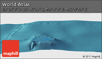 Satellite Panoramic Map of the Area around 23° 3' 19" S, 155° 37' 30" E