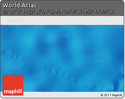 Shaded Relief 3D Map of the Area around 23° 3' 19" S, 157° 10' 30" W