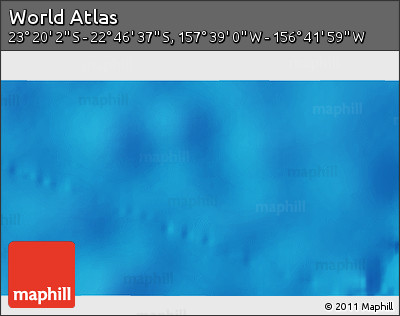 Shaded Relief 3D Map of the Area around 23° 3' 19" S, 157° 10' 30" W