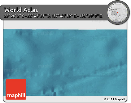 Satellite 3D Map of the Area around 23° 3' 19" S, 158° 10' 30" E