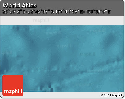 Satellite 3D Map of the Area around 23° 3' 19" S, 158° 10' 30" E