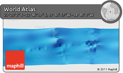Physical Panoramic Map of the Area around 23° 3' 19" S, 15° 13' 29" W