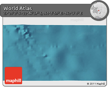 Satellite 3D Map of the Area around 23° 3' 19" S, 161° 34' 29" E