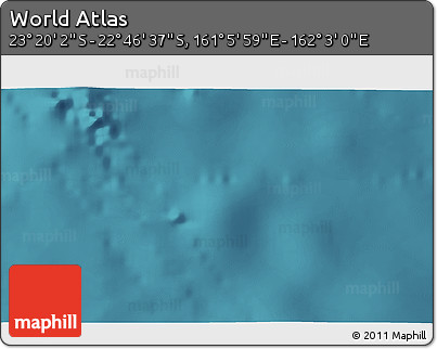 Satellite 3D Map of the Area around 23° 3' 19" S, 161° 34' 29" E