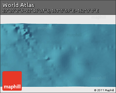 Satellite 3D Map of the Area around 23° 3' 19" S, 161° 34' 29" E
