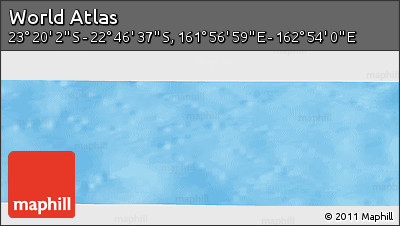 Physical Panoramic Map of the Area around 23° 3' 19" S, 162° 25' 30" E